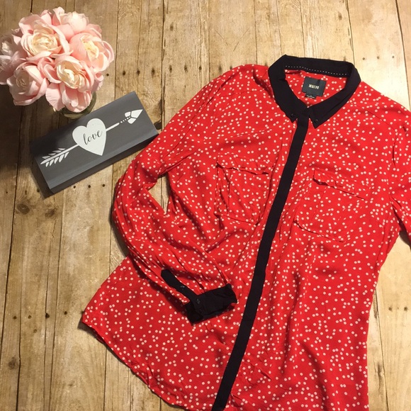 Anthropologie Tops - Maeve Bagatelle Polka Dot Button Down